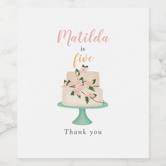 Geburtstagskuchen-Party Weinetikett (Einzelnes Label)