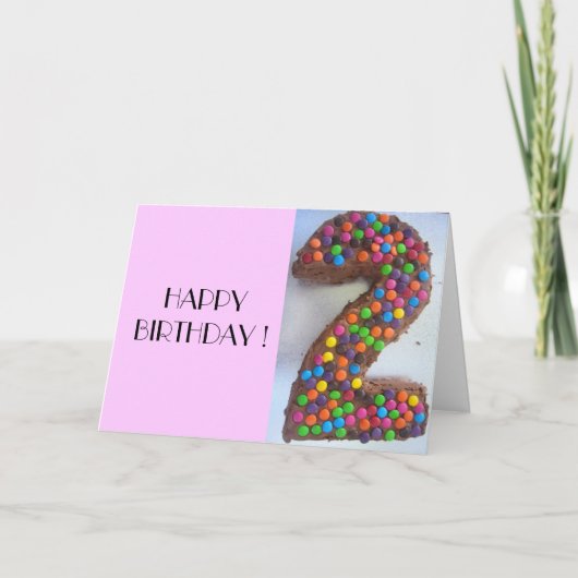 Geburtstagskuchen pink karte (Vorderseite)