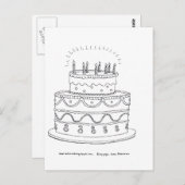 Geburtstagskuchen Postkarte (Vorne/Hinten)