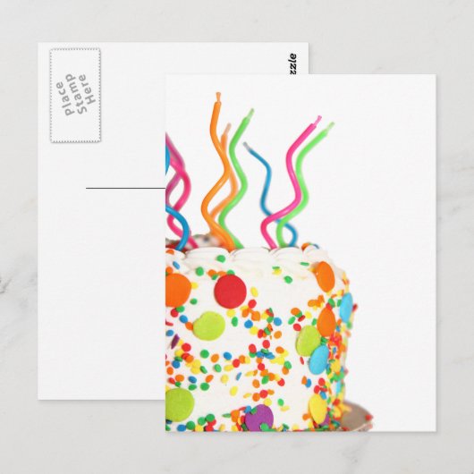Geburtstagskuchen Postkarte (Vorne/Hinten)
