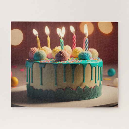 Geburtstagskuchen Puzzle (Horizontal)