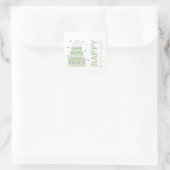 Geburtstagskuchen Quadratischer Aufkleber (Tasche)