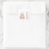 Geburtstagskuchen Quadratischer Aufkleber (Tasche)