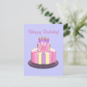 Geburtstagskuchen (Rosa) Postkarte (Stehend Vorderseite)
