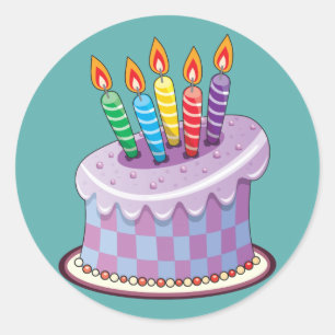 Geburtstagskuchen Runder Aufkleber