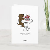 Geburtstagskuchen Schokolade Labrador Cartoon Karte (Rückseite)