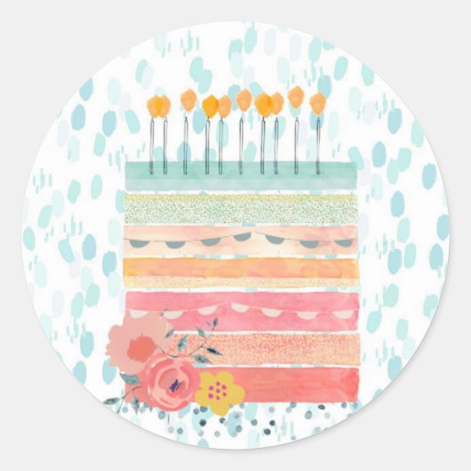 Geburtstagskuchen Sticker (Vorderseite)