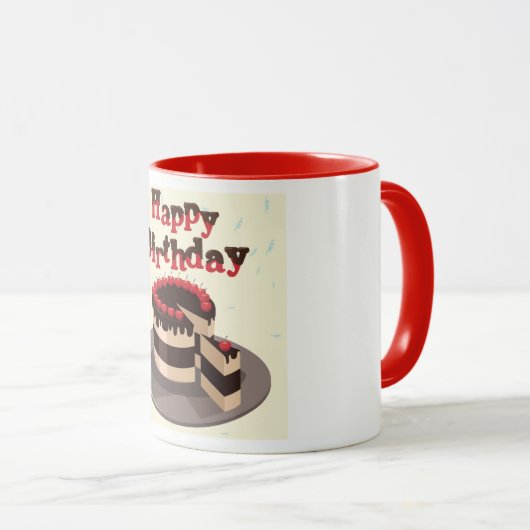 Geburtstagskuchen Tasse (VorderseiteRechts)