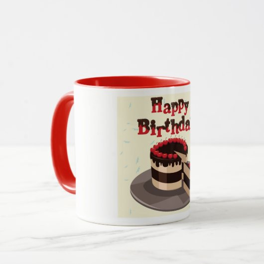 Geburtstagskuchen Tasse (Vorderseite Links)