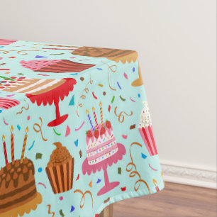 Geburtstagskuchen und Cupcakes Design Tischdecke