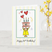 Geburtstagskuchen und Herz für Frauen Karte (Gelbe Blume)