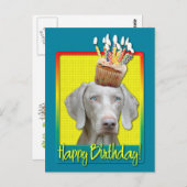 Geburtstagskuchen - Weimeraner Postkarte (Vorne/Hinten)