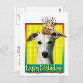 Geburtstagskuchen - Whippet Postkarte (Vorne/Hinten)