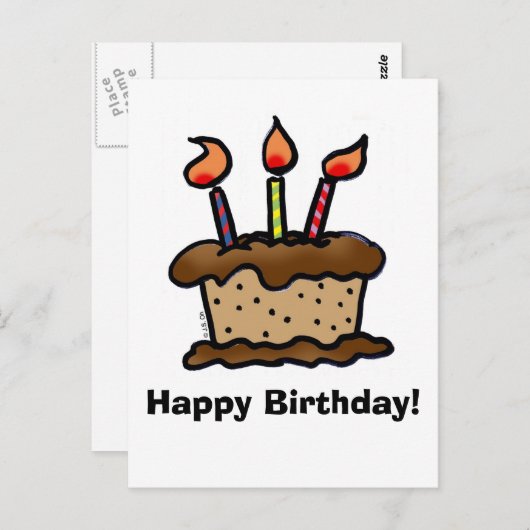 Geburtstagskuchpostkarte Postkarte (Vorne/Hinten)