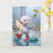 Geburtstagskugel tanzen in Regenmantel Karte (Gelbe Blume)