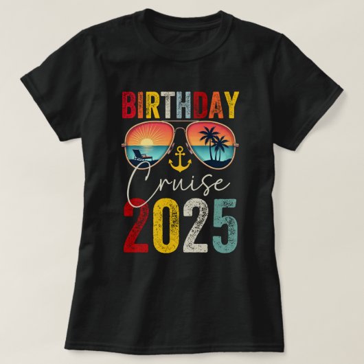 Geburtstagskugel Vintag 2025 T-Shirt (Design vorne)