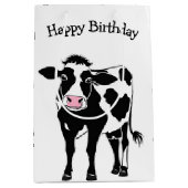 Geburtstagskuh Cartoon Mittlere Geschenktüte (Vorderseite)