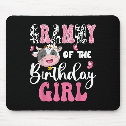 Geburtstagskuh der Geburtstagskinder 1. Geburtstag Mousepad (Vorne)