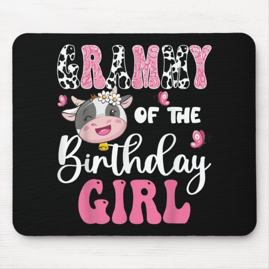 Geburtstagskuh der Geburtstagskinder 1. Geburtstag Mousepad (Vorne)