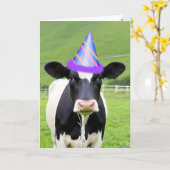 Geburtstagskuh in Weide Karte (Gelbe Blume)