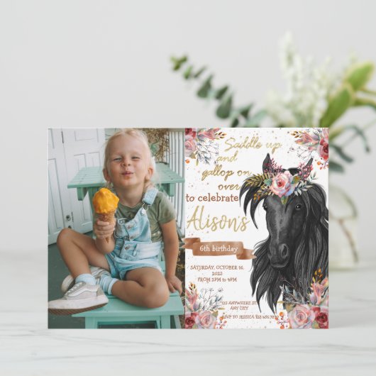 Geburtstagskuhmädchen Einladung (Stehend Vorderseite)