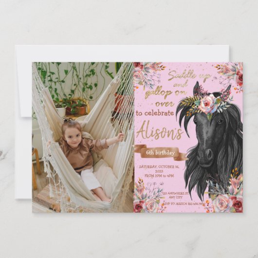 Geburtstagskuhmädchen Einladung (Vorderseite)