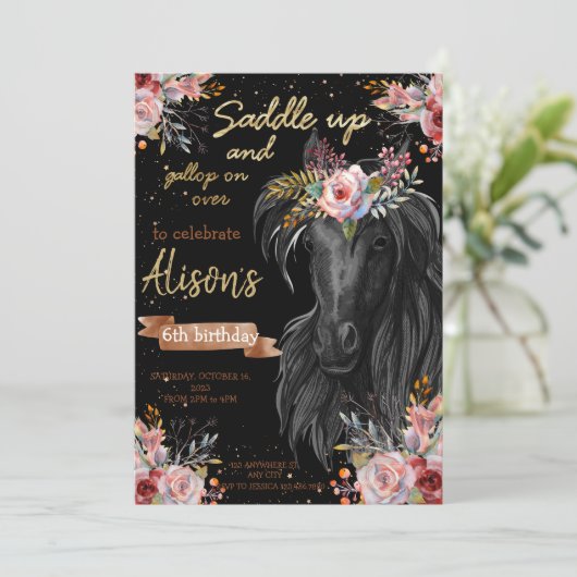 Geburtstagskuhmädchen Einladung (Stehend Vorderseite)