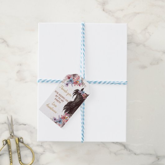 Geburtstagskuhmädchen Geschenkanhänger (Mit Garn)