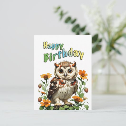 Geburtstagskuhu Postkarte (Stehend Vorderseite)