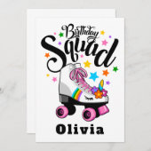 Geburtstagskuke, Einhorn, Skate Einladung (Vorne/Hinten)