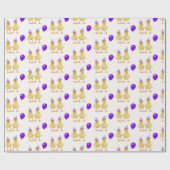 Geburtstagsküken mit Lila Ballon Geschenkpapier (Flach)