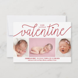 Geburtstagskündigung des Valentinstag mit Fotos RSVP Karte
