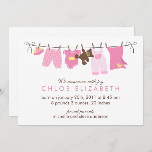 Geburtstagskündigung für Wäschetrockner Ankündigung (Vorne/Hinten)