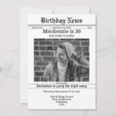 Geburtstagskündigung Zeitung Personalisiert Einladung (Vorderseite)