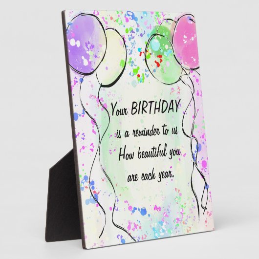 Geburtstagskunst Fotoplatte (Seite)