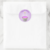 Geburtstagskupcake-Aufkleber Runder Aufkleber (Tasche)