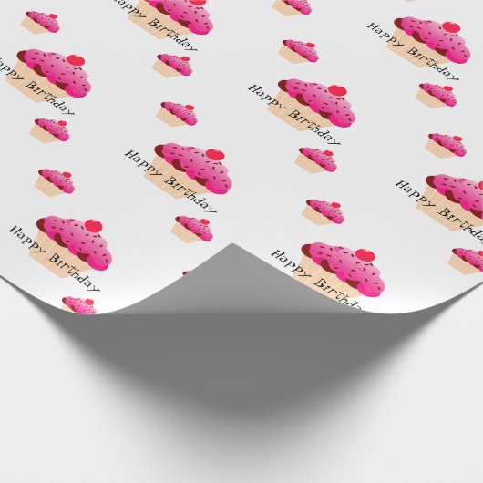 Geburtstagskupcake Geschenkpapier (Ecke)