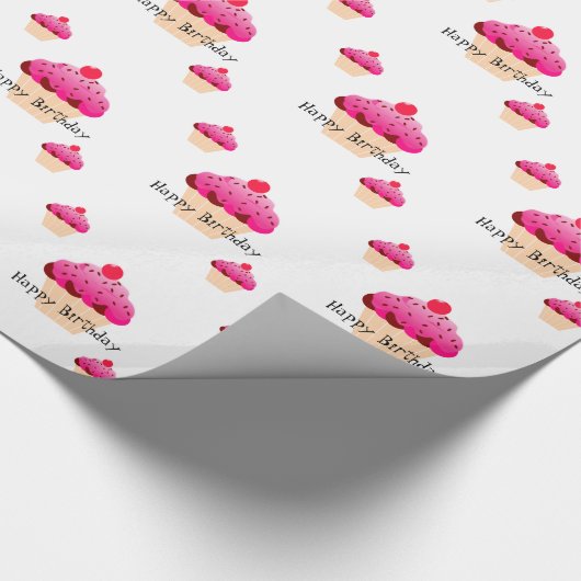 Geburtstagskupcake Geschenkpapier (Ecke)