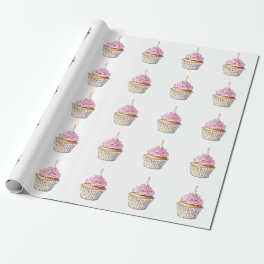Geburtstagskupcake Geschenkpapier (Ungerollt)