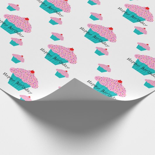 Geburtstagskupcake Geschenkpapier (Ecke)