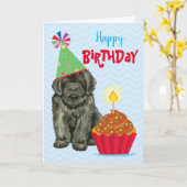 Geburtstagskupcake-Neufundland-Karte Karte (Gelbe Blume)