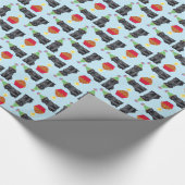 Geburtstagskupcake-Schwarzes Lab Geschenkpapier (Ecke)