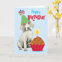 Geburtstagskupcake Weimaraner-Karte