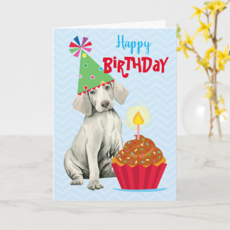 Geburtstagskupcake Weimaraner-Karte Karte