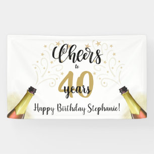 Geburtstagskurse auf # Jahre Schwarzes Gold-Script Banner