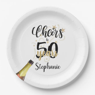 Geburtstagskurse auf # Jahre Schwarzes Gold-Script Pappteller