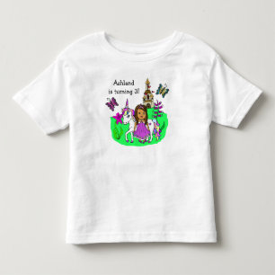 Geburtstagskurse und Einhornalter und Name Kleinkind T-shirt