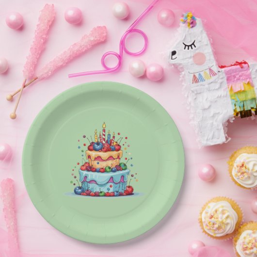 Geburtstagskurve Pappteller (Party)