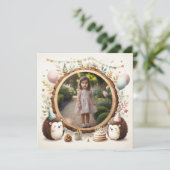 Geburtstagsladen Igel Rahmen für Foto Einladung (Stehend Vorderseite)