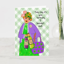 Geburtstagslady, gekleidet wie die Königin, bringt Karte